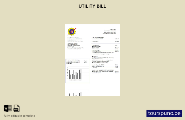 listo para imprimir plantilla de factura de servicios públicos de electricidad 2